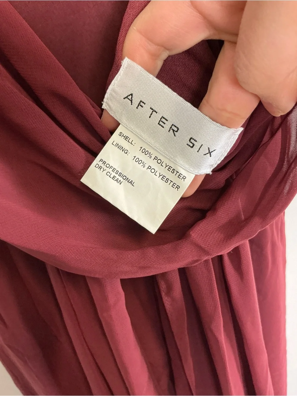 After Six Cabernet V-Neck Cowl-Back Chiffon Maxi Dress - Picture 8 of 9